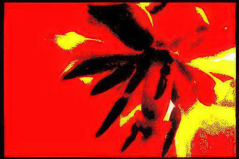 red floral design Vintage A4 Photo Print