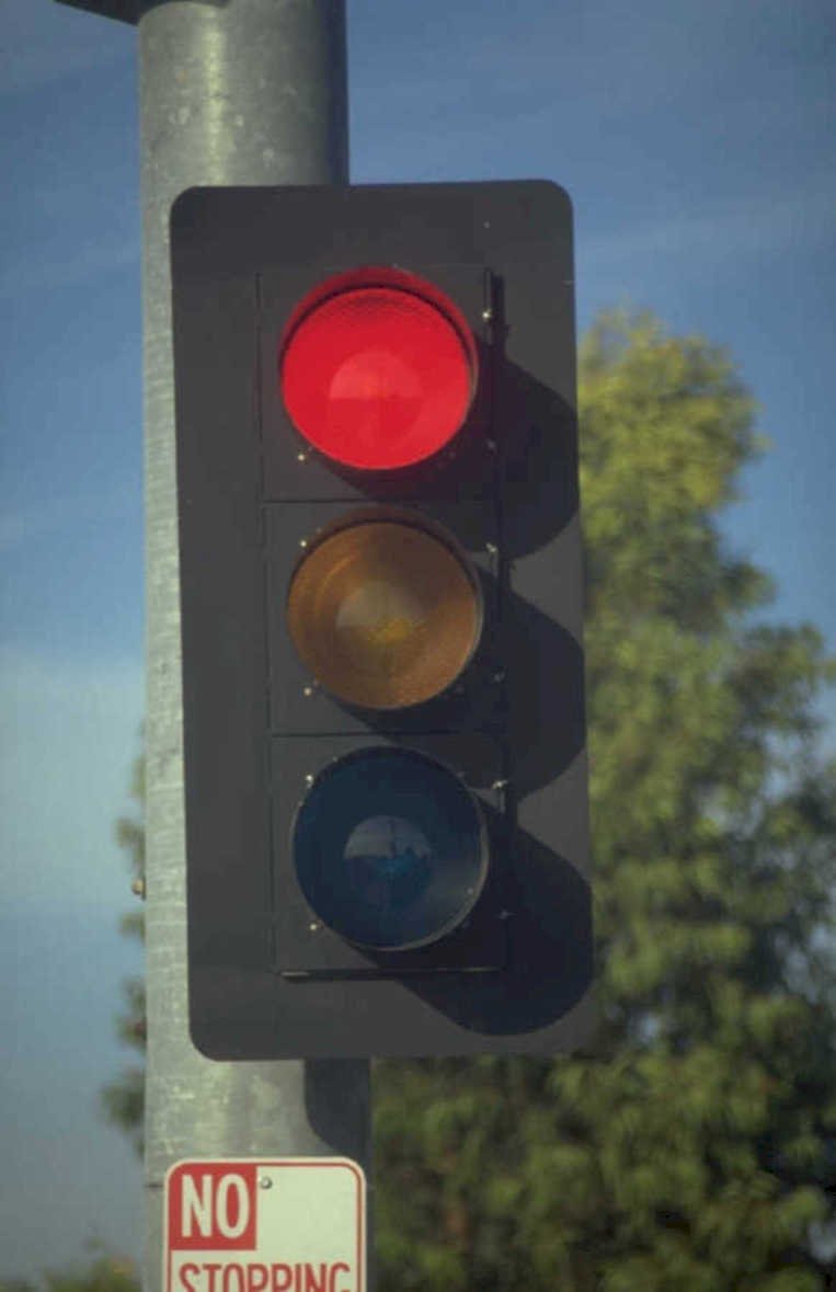 red light intersection 1980s 1990s A4 Photo Print