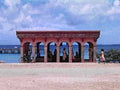 red pavilion seaside1980s 1990s A4 Photo Print
