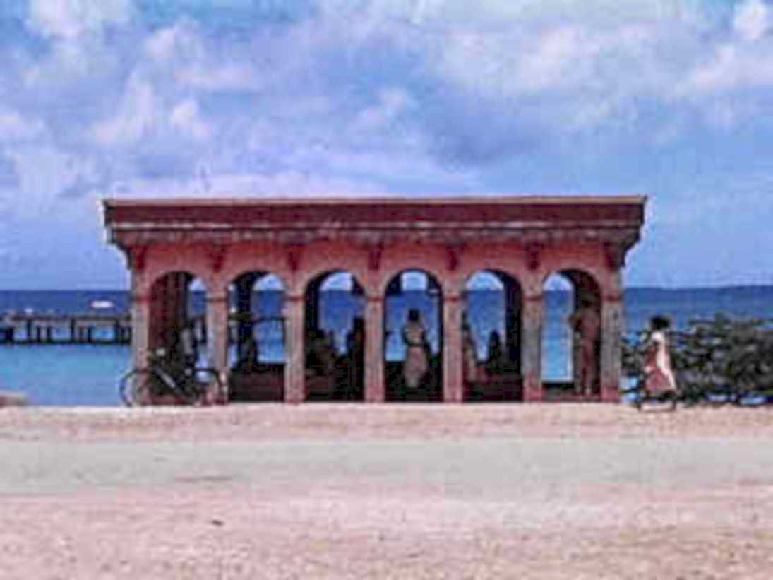 red pavilion seaside1980s 1990s A4 Photo Print
