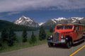 red tour bus 1980s 1990s A4 Photo Print