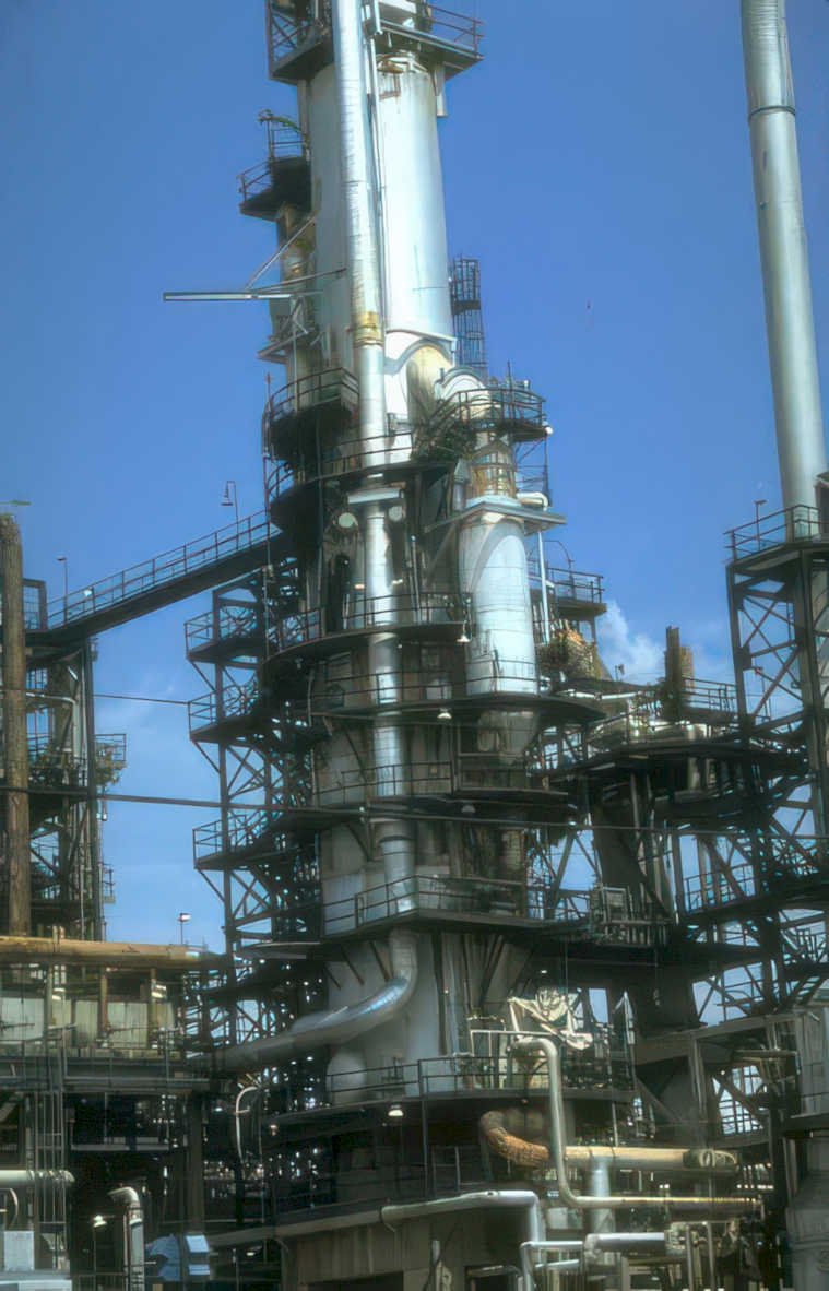 refinery column smoke Vintage A4 Photo Print
