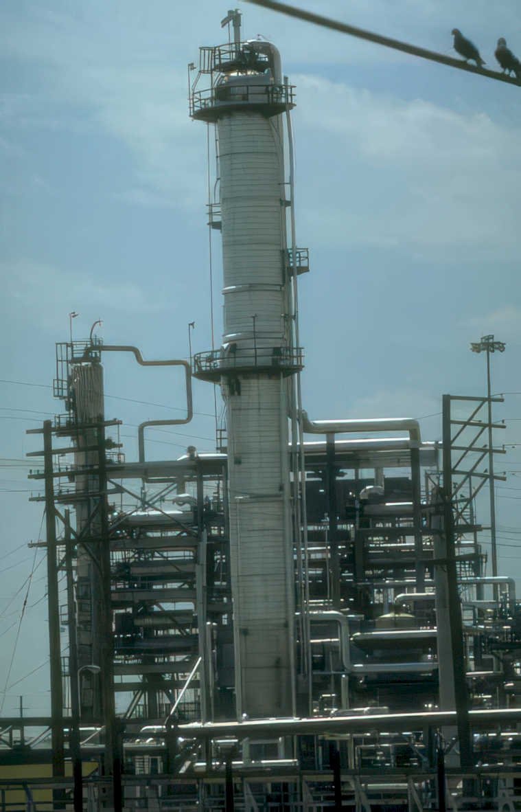 refinery tower birds Vintage A4 Photo Print