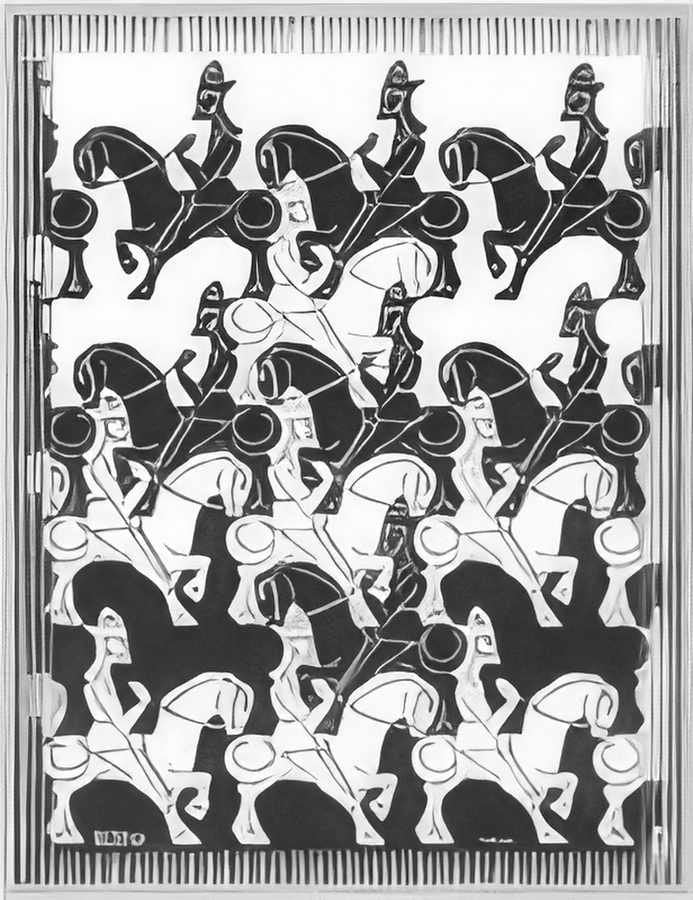 regular division of the plane iii mc escher 1957 A4 Photo Print