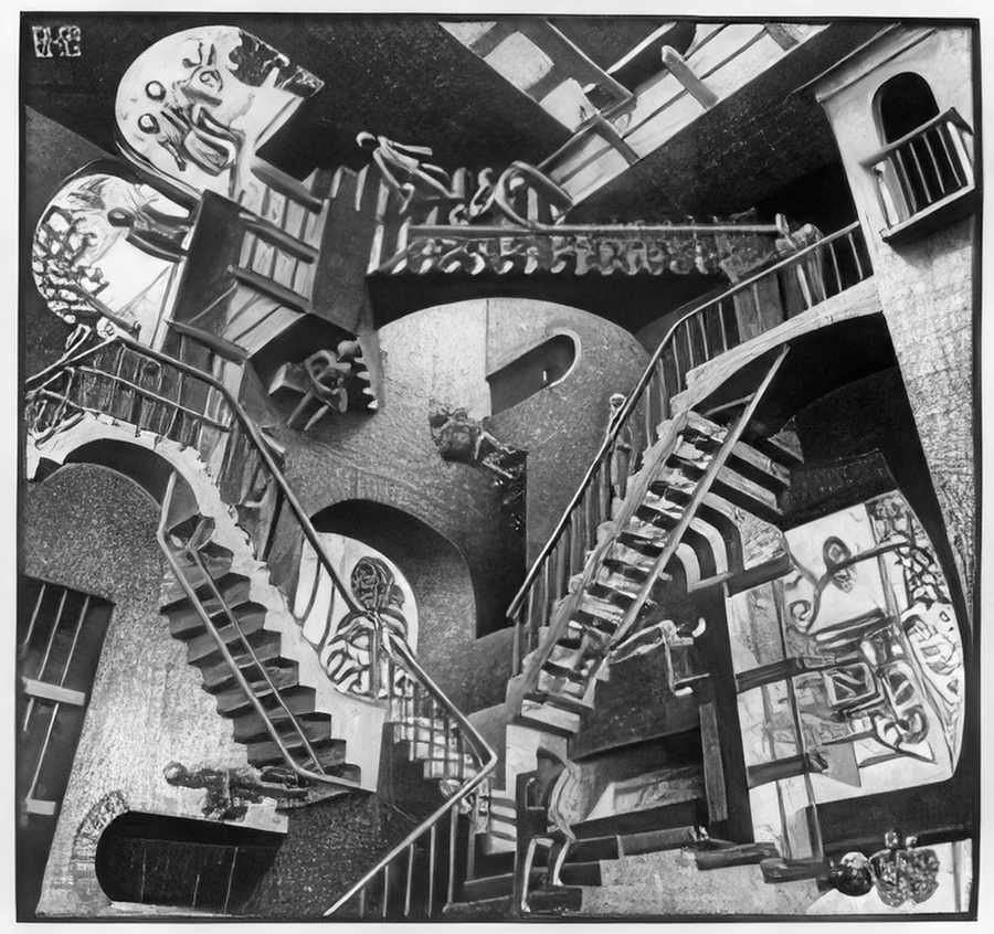 relativity lattice mc escher A4 Photo Print