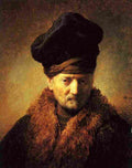 rem Bust of old Man with Fur Hat Art A4 Photo Print