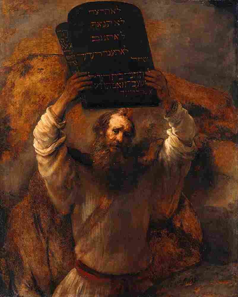 rem Moses with the Ten Commandments Art A4 Photo Print