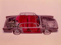 renault caravelle 1100 1962 cutaway A4 Photo Print