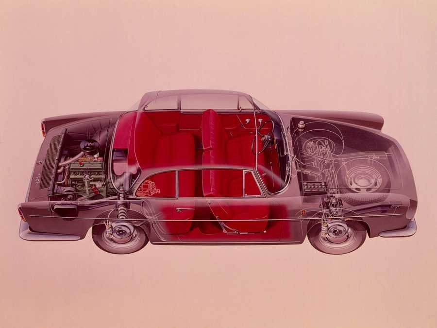 renault caravelle 1100 1962 cutaway A4 Photo Print