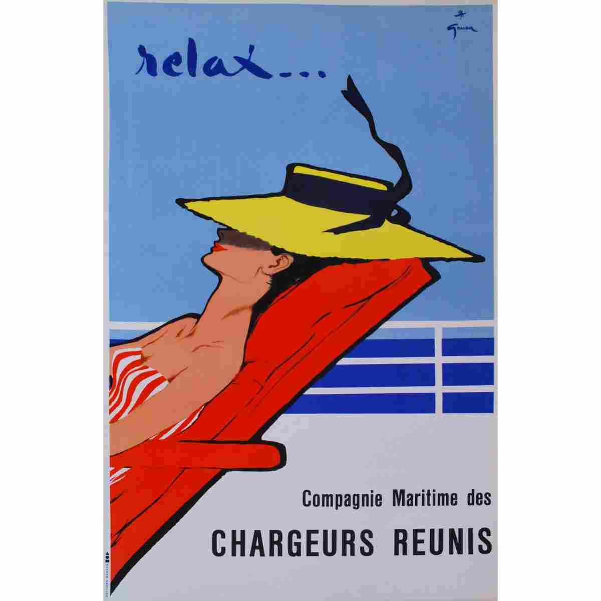 rene gruau chargeurs reunis vers 1950 2 Advert A4 Photo Print