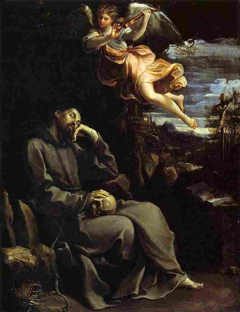 reni Saint Francis Consoled by Angelic Music Art A4 Photo Print