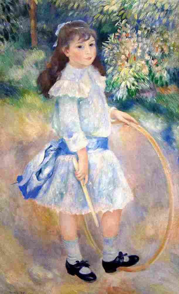 renoir Girl with a Hoop Art A4 Photo Print