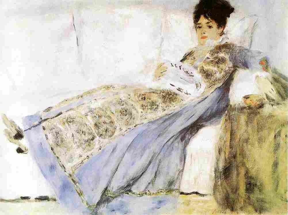 renoir Madame Monet Reading Le Figaro Art A4 Photo Print