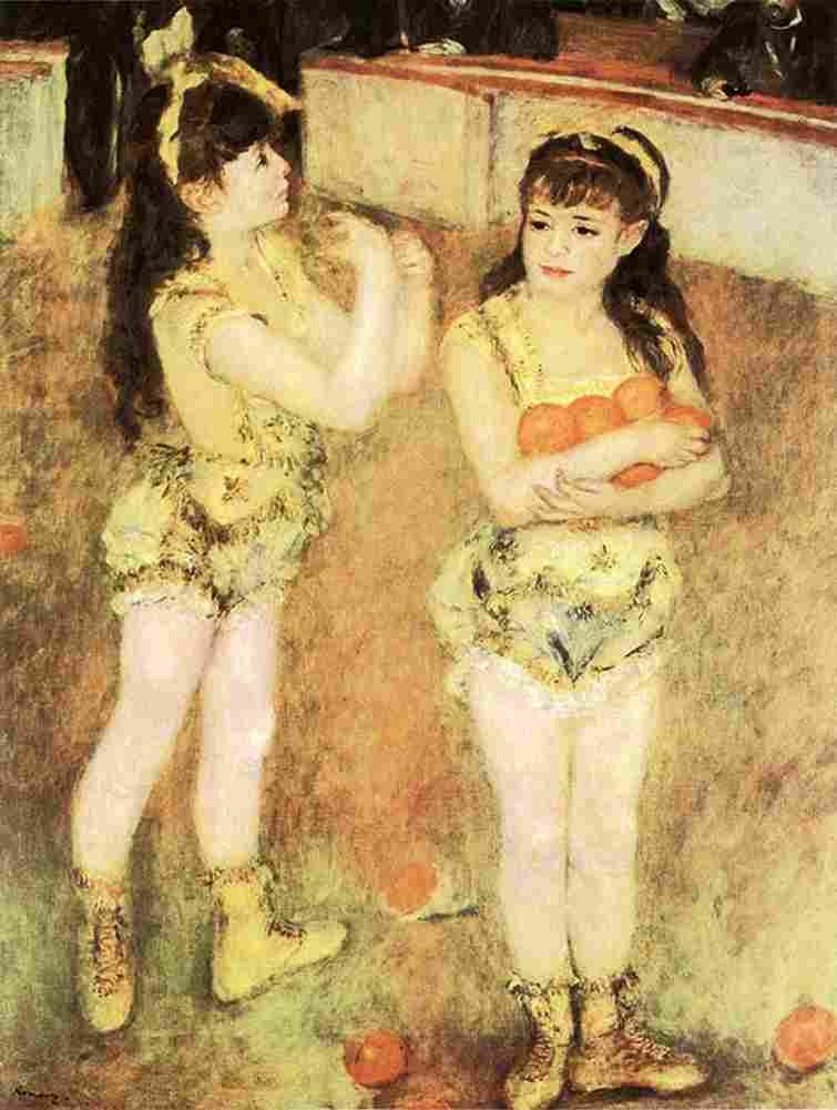 renoir Two Little Circus Girls Art A4 Photo Print