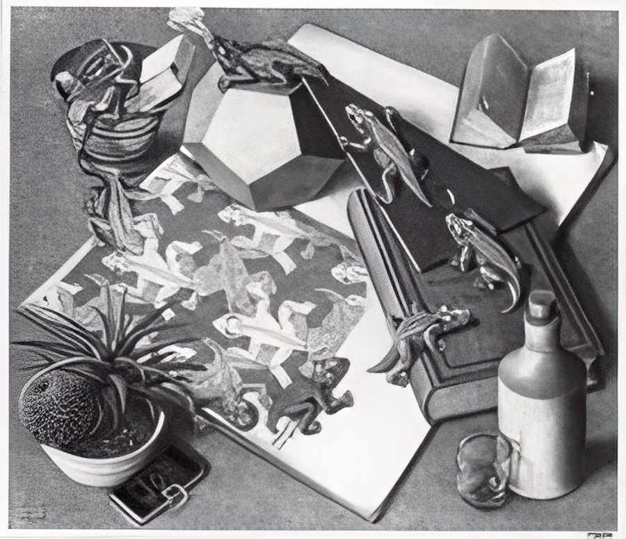 reptiles mc escher A4 Photo Print