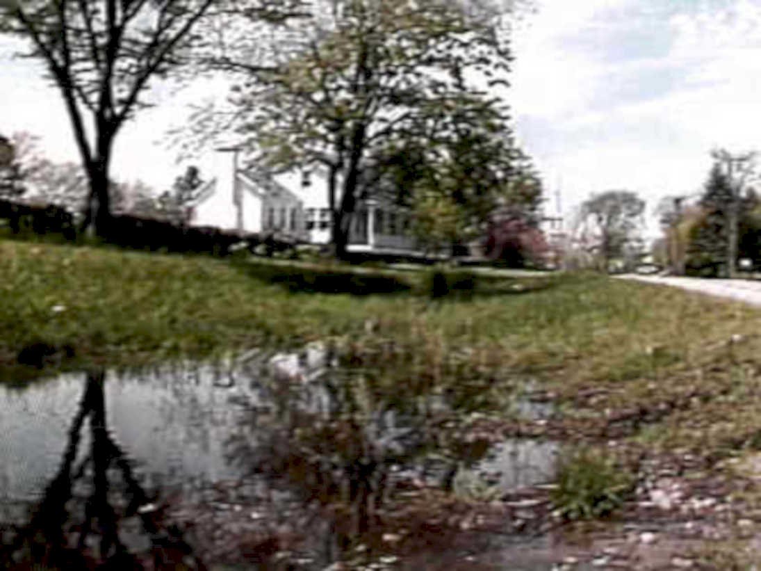 residential street puddle1980s 1990s A4 Photo Print