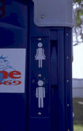 restroom signage blue 1980s 1990s A4 Photo Print