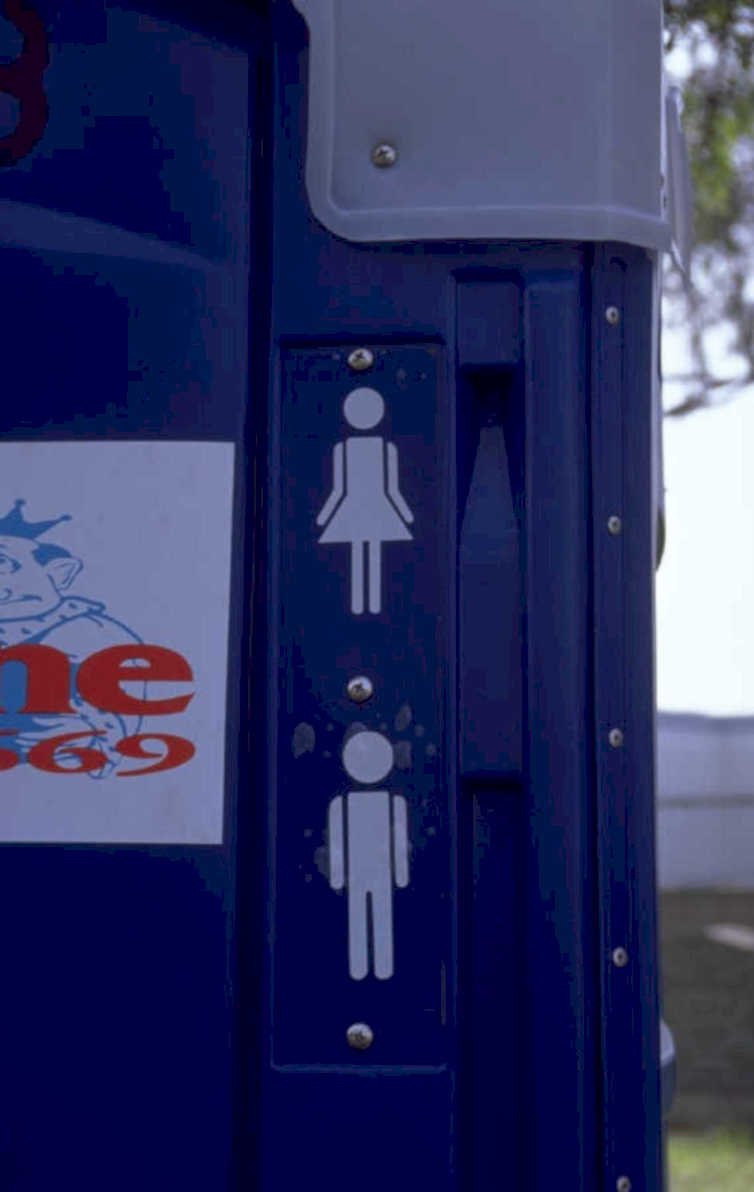 restroom signage blue 1980s 1990s A4 Photo Print
