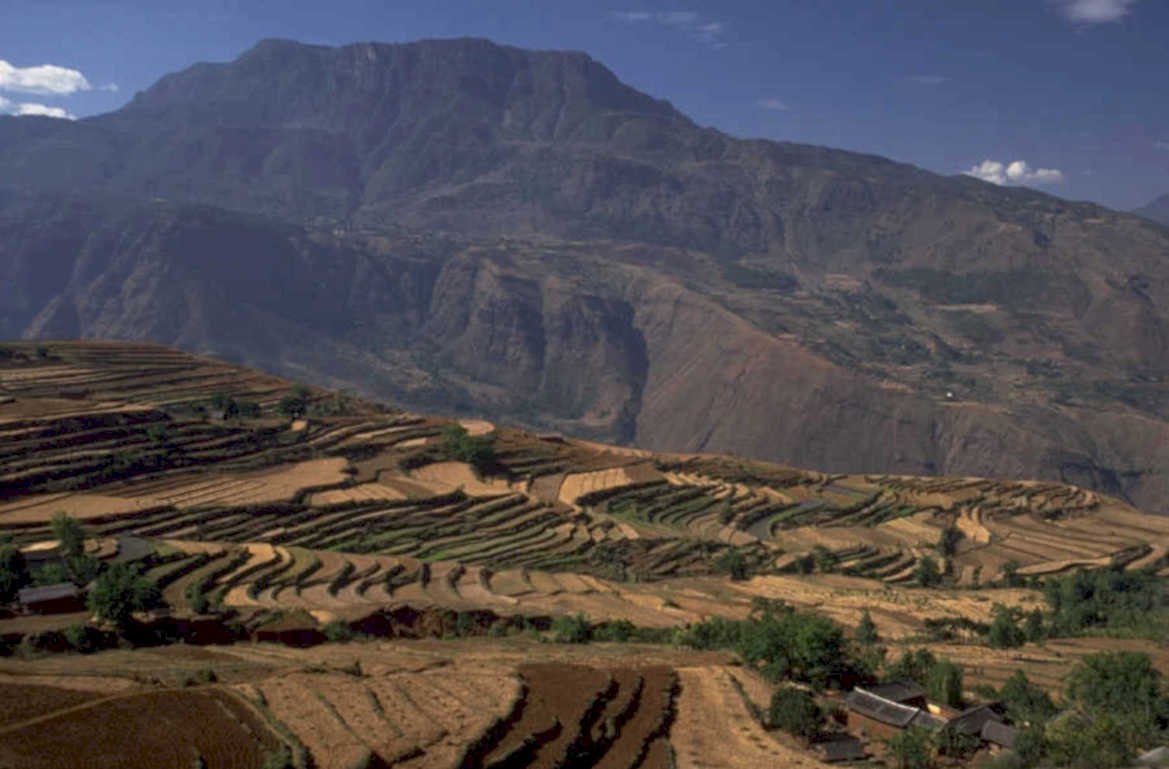 rice fields himalayas 1980s 1990s A4 Photo Print