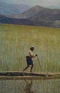 rice paddy farmer Vintage A4 Photo Print