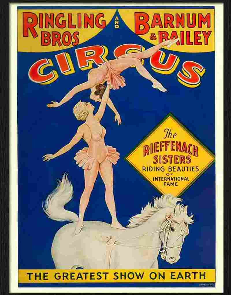 ringling brothers and barnum bailey rieffenach sisters circus post Advert A4 Photo Print