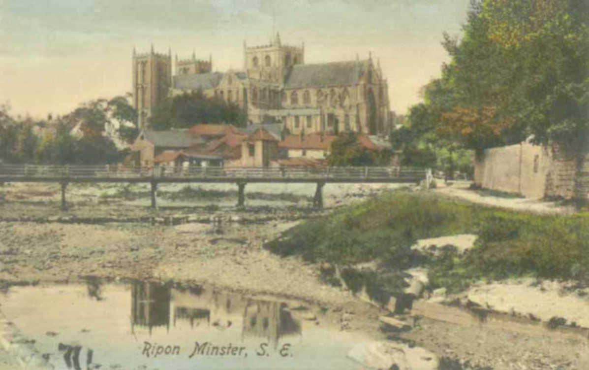 ripon minster riverVintage 1880s 1900s A4 Photo Print