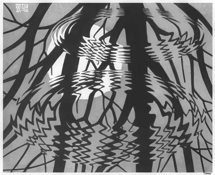 rippled surface mc escher A4 Photo Print