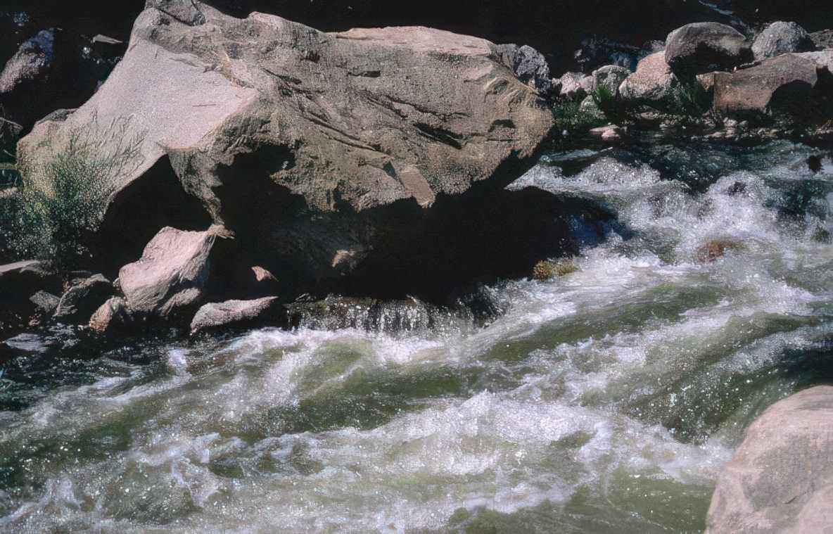 river boulders stream Vintage A4 Photo Print