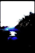 river bridge dusk Vintage A4 Photo Print