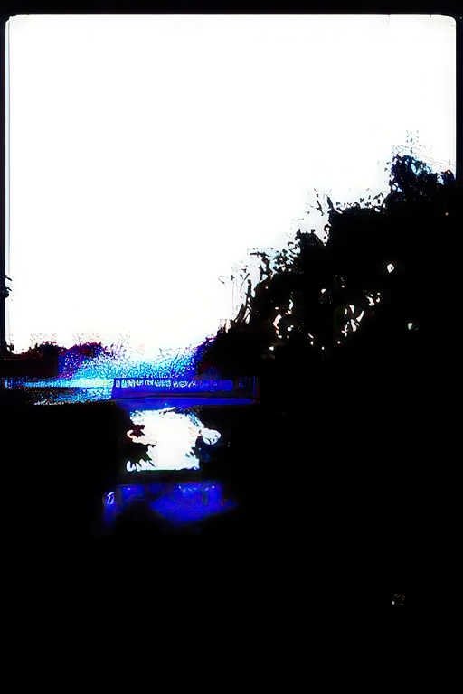 river bridge dusk Vintage A4 Photo Print