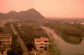 river buildings hills 1980s 1990s A4 Photo Print