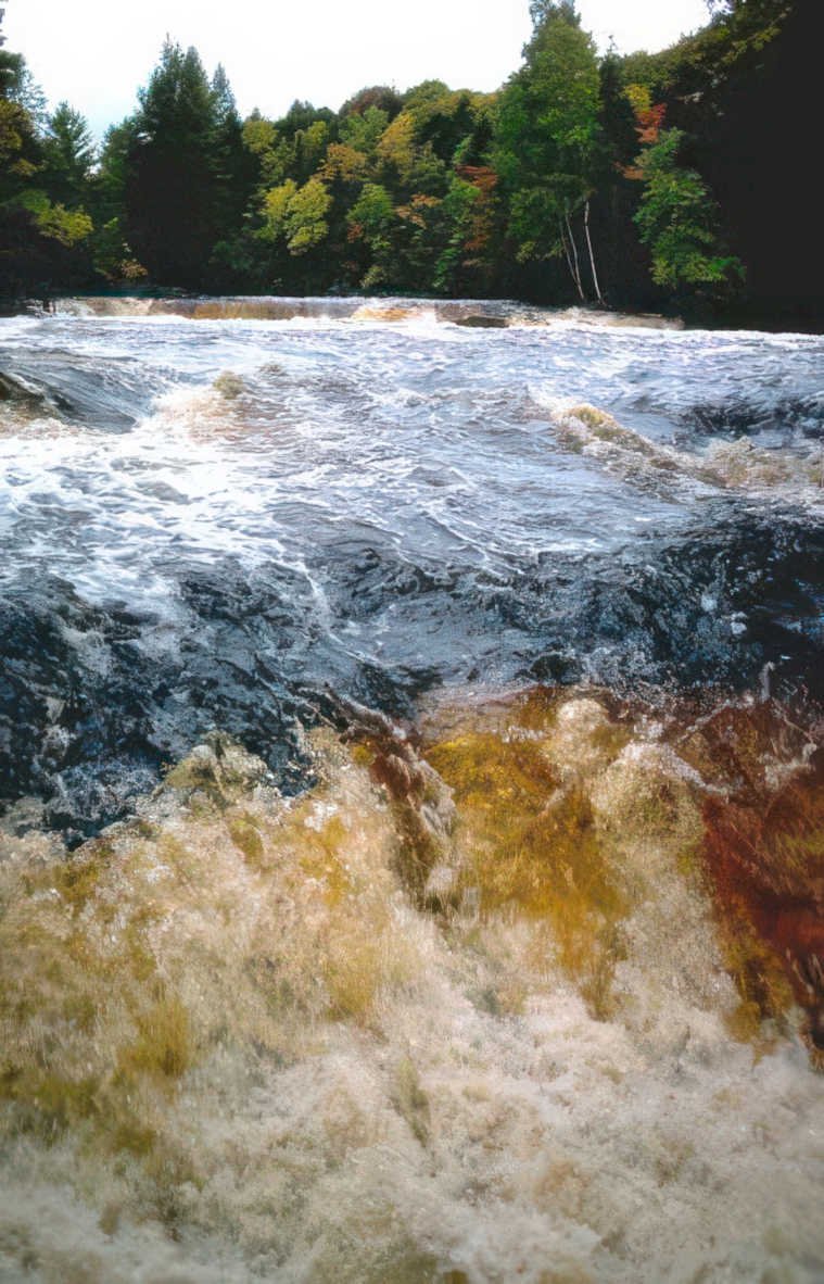 river falls autumn Vintage A4 Photo Print