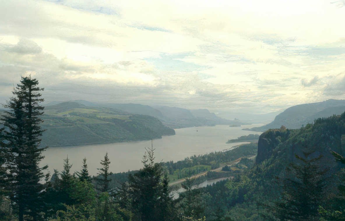 river gorge vista Vintage A4 Photo Print