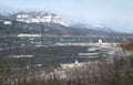 river mountains snow Vintage A4 Photo Print