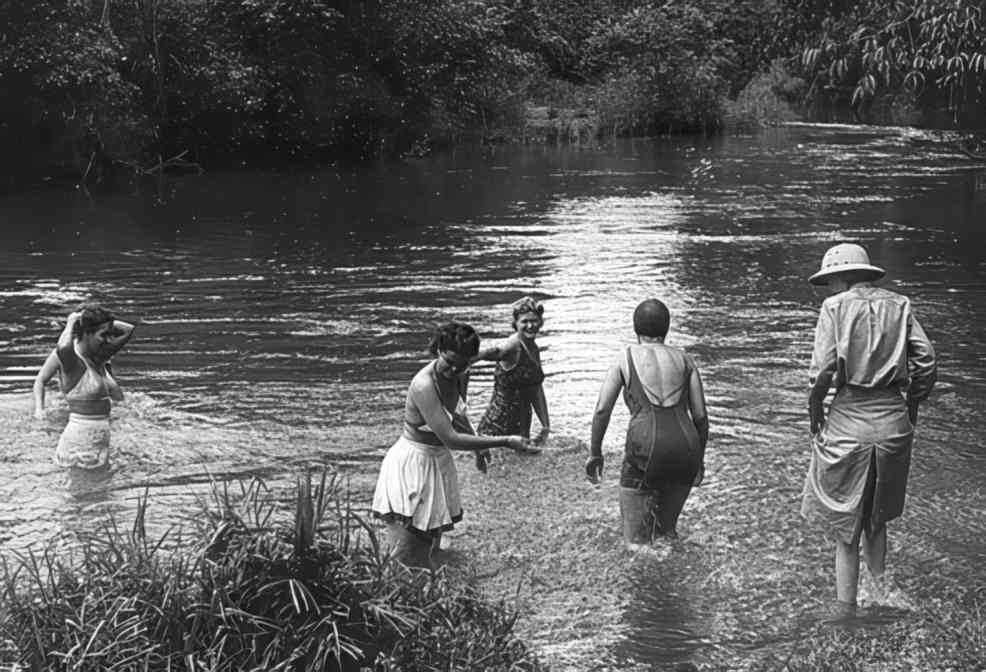 river people reflect Vintage world war A4 Photo Print