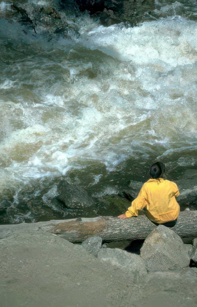 river rapids yosemite Vintage A4 Photo Print