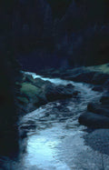 river reflection night Vintage A4 Photo Print