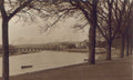 riverbank bridge winterVintage 1880s 1900s A4 Photo Print
