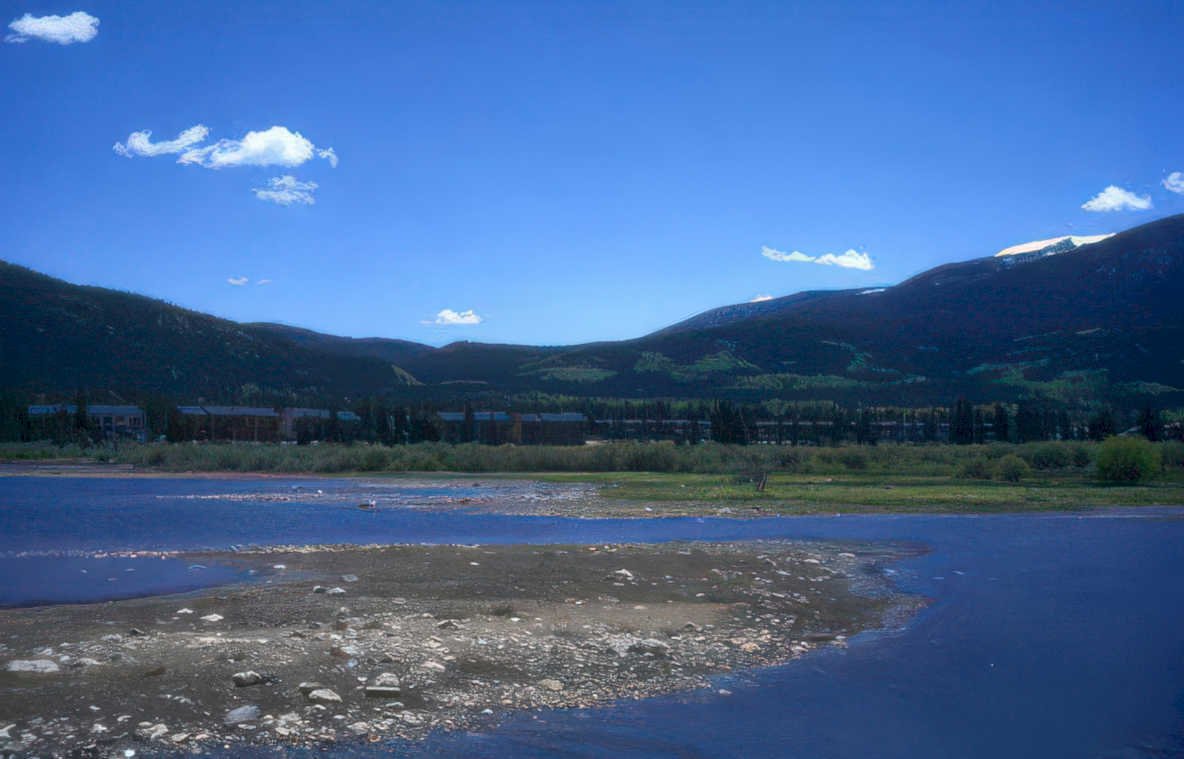 riverbank dillon mountains Vintage A4 Photo Print