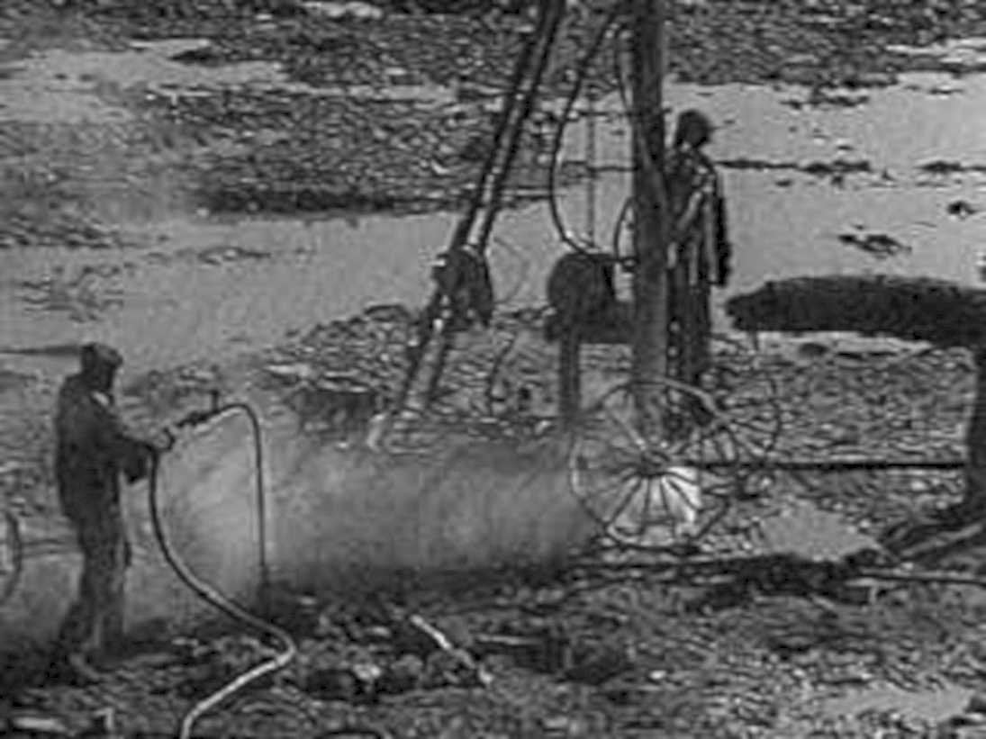 riverbank drill operation1980s 1990s A4 Photo Print