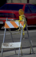 road construction warning 1980s 1990s A4 Photo Print