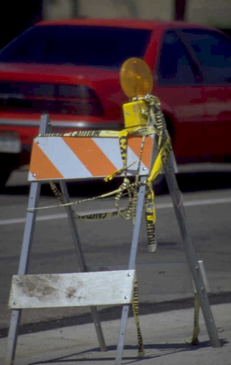 road construction warning 1980s 1990s A4 Photo Print
