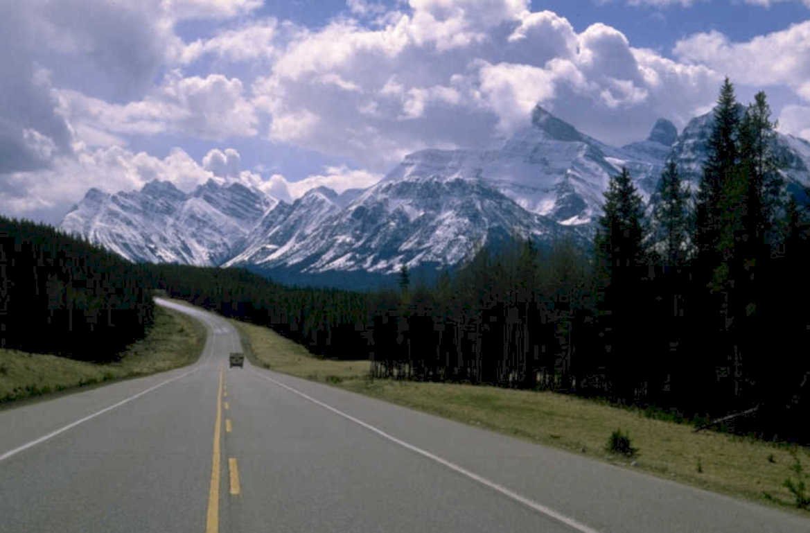 road mountains banff 1980s 1990s A4 Photo Print