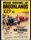 road racing at brooklands motor racing poster 1930s Advert A4 Photo Print