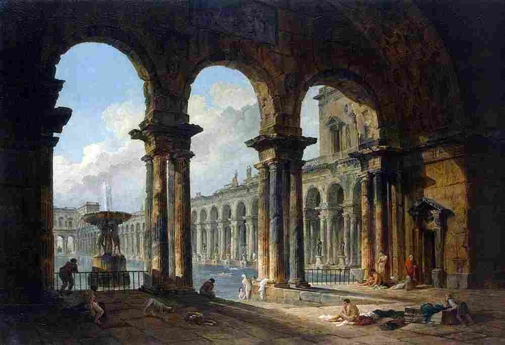 rob ancient ruins used as bublic baths Art A4 Photo Print