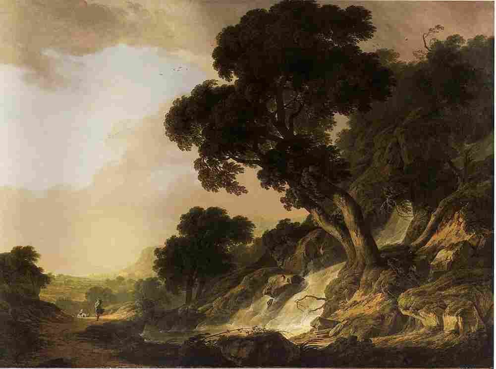 roberts Landstorm with Travellers on the Road to the Left Art A4 Photo Print