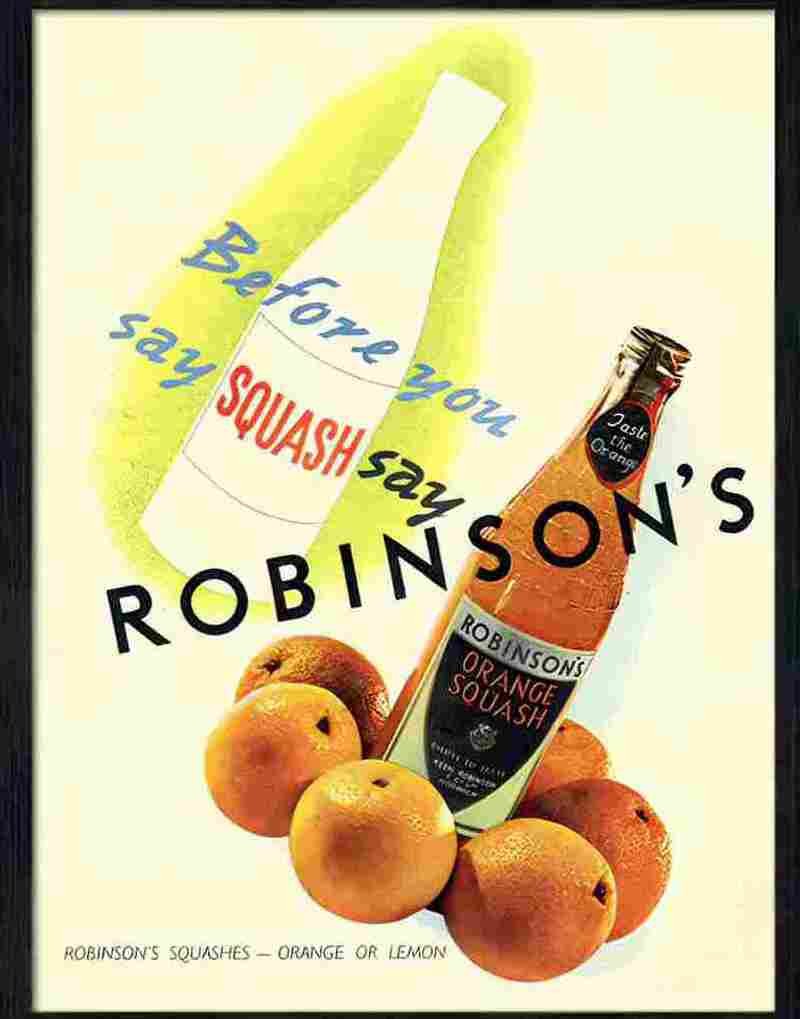 robinsons orange squash 1950s Advert A4 Photo Print