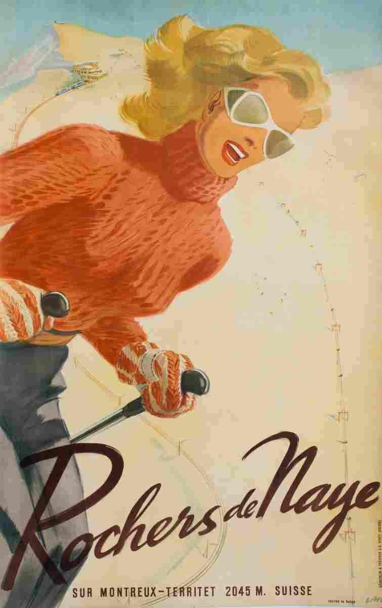 rochers de naye herbert libiszewski 1948 19 Advert A4 Photo Print