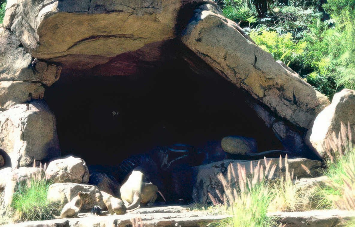 rock cave waterfall Vintage A4 Photo Print