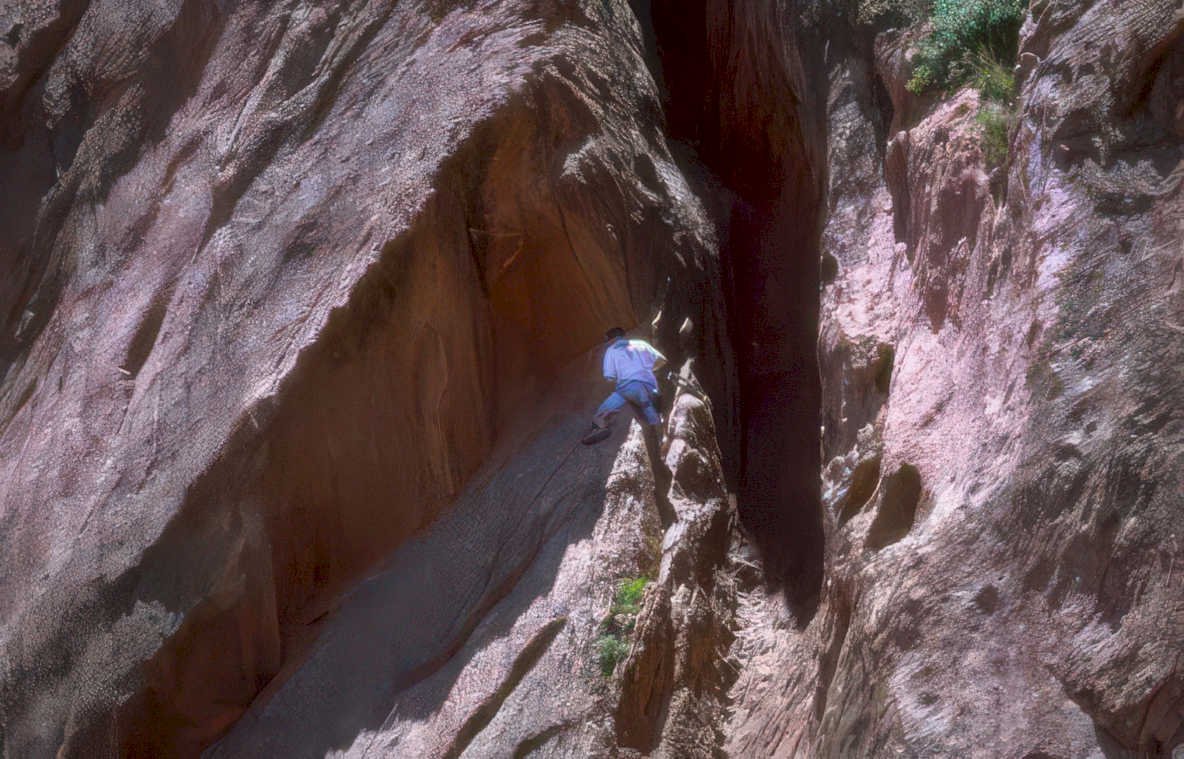 rock climbing canyon Vintage A4 Photo Print